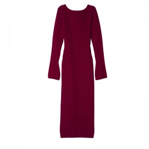 Dark Red Longchamp Long Women Dress | Ksa-614PIKNRV