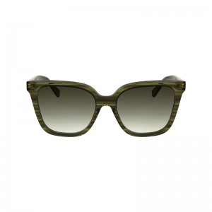 Green Longchamp Acetate Women Sunglasses | Ksa-271RIMHEO