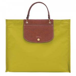 Green Longchamp Cabas L Women Tote Bag | Ksa-581VBDHLG