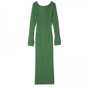 Green Longchamp Long Women Dress | Ksa-561KIDUMW