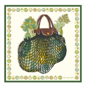 Green / Multicolor Longchamp The Gourmet Mesh 70 Women Scarf | Ksa-684AYFDWZ