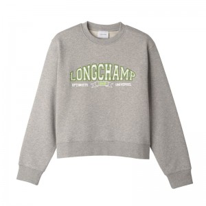 Grey Longchamp Jersey Women Sweatshirt | Ksa-658IDXVNT