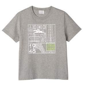 Grey Longchamp Jersey Women T-shirt | Ksa-463GAUWJF