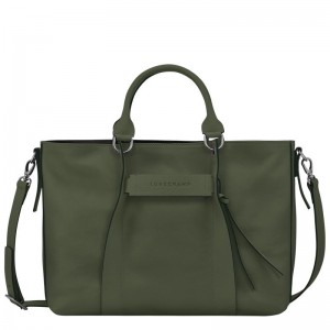 Khaki Longchamp 3D L Women Handbag | Ksa-763CGMAHV