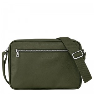 Khaki Longchamp Le Foulonné M Camera Men Crossbody Bag | Ksa-309YMUPJG