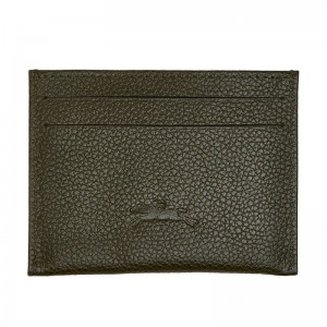 Khaki Longchamp Le Foulonné Men Card Holder | Ksa-836KDUVFS