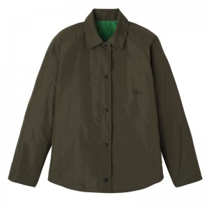 Khaki / Green Longchamp Padded Blouson Women Jacket | Ksa-124SFNMPO