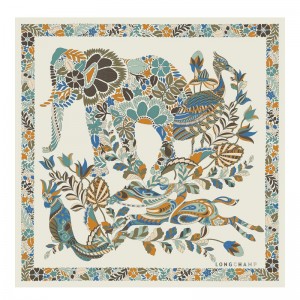 Multicolor Longchamp Forêt 50 Women Scarf | Ksa-167IOTHFS