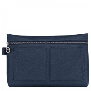 Navy Longchamp Le Foulonné Men Toiletry Bags | Ksa-752HPEBWL