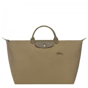 Olive Longchamp Le Pliage Green L Men Travel Bag | Ksa-267RCWSQU