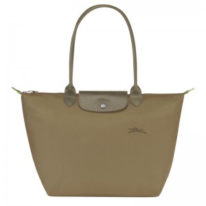 Olive Longchamp Le Pliage Green L Women Tote Bag | Ksa-970UNZTFC