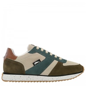 Olive / Blue Longchamp Le Pliage Green Women Sneakers | Ksa-657XPJBQY