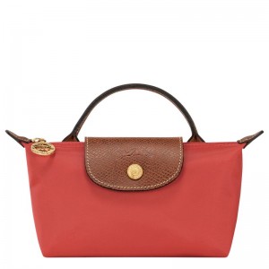 Pink Longchamp Le Pliage Original With Handle Women Pouch | Ksa-532GLUVRI
