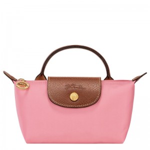 Pink Longchamp Le Pliage Original With Handle Women Pouch | Ksa-204LUPZBX