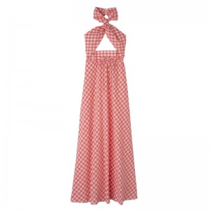 Pink Longchamp Long Women Dress | Ksa-106CDIYNV