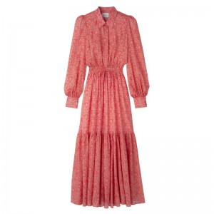 Pink Longchamp Long Women Dress | Ksa-678HVWYCR