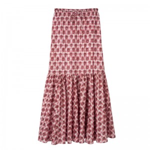 Pink Longchamp Long Women Skirts | Ksa-597SBYKQR