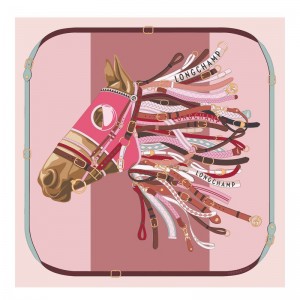 Pink Longchamp Tête De Cheval 90 Women Scarf | Ksa-657MCPDAR
