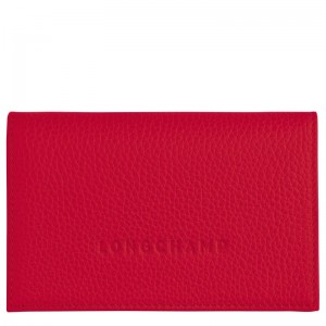 Red Longchamp Le Foulonné Women Card Holder | Ksa-504OJSEPG