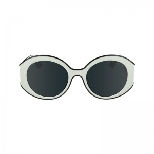 White Longchamp Plant Based Resin Women Sunglasses | Ksa-435YLUFNP