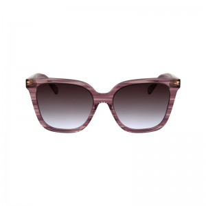 White / Purple Longchamp Acetate Women Sunglasses | Ksa-310EHBKFA