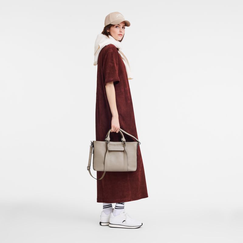 Beige Longchamp 3D L Women Handbag | Ksa-204VIBRCO