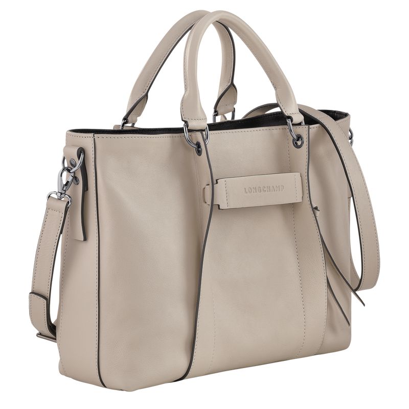 Beige Longchamp 3D L Women Handbag | Ksa-204VIBRCO