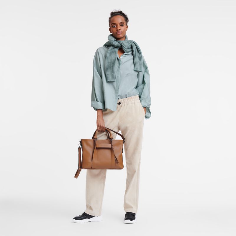Beige Longchamp 3D L Women Handbag | Ksa-479LBUIHC