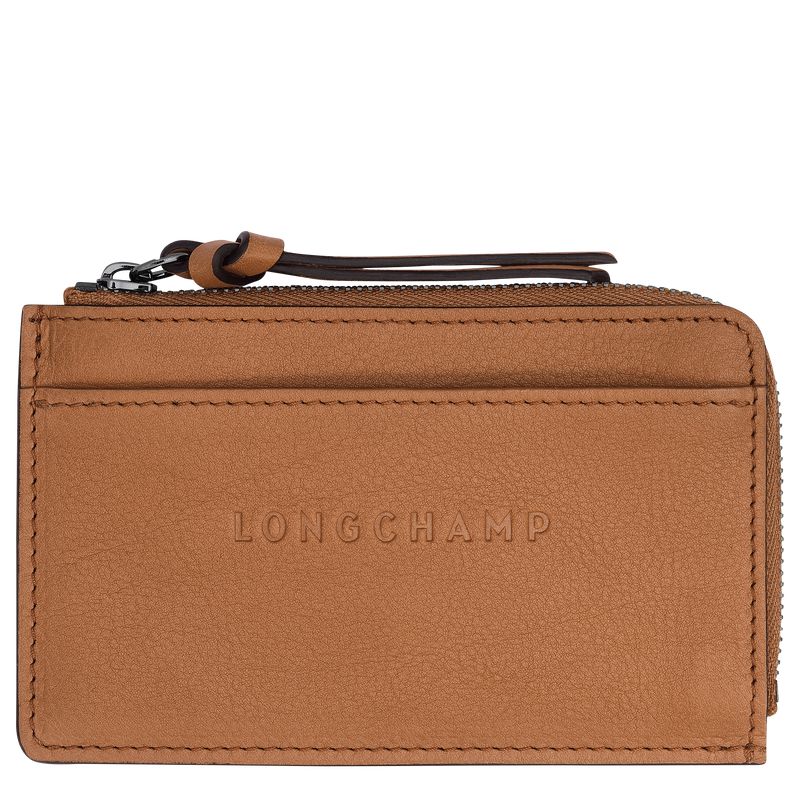 Beige Longchamp 3D Men Card Holder | Ksa-361CNYROW