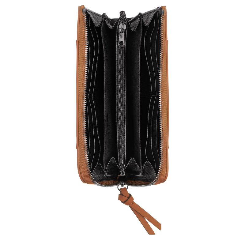 Beige Longchamp 3D Zip Around Men Wallet | Ksa-651JOZXAQ