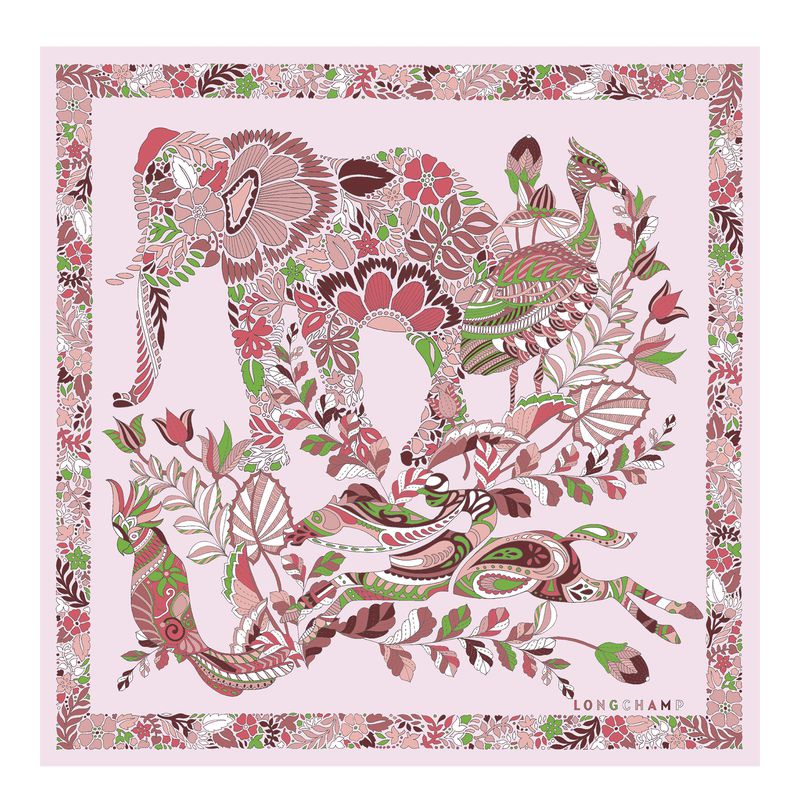 Beige Longchamp Forêt 50 Women Scarf | Ksa-856TSHLIJ