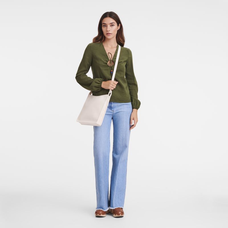 Beige Longchamp Le Foulonné M Women Crossbody Bag | Ksa-945GIWRZD