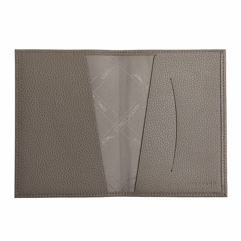Beige Longchamp Le Foulonné Men Passport Holder | Ksa-913SHQVZJ