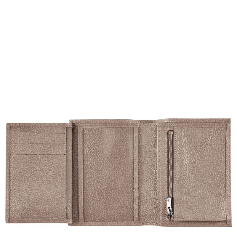 Beige Longchamp Le Foulonné Men Wallet | Ksa-924KLBPHV