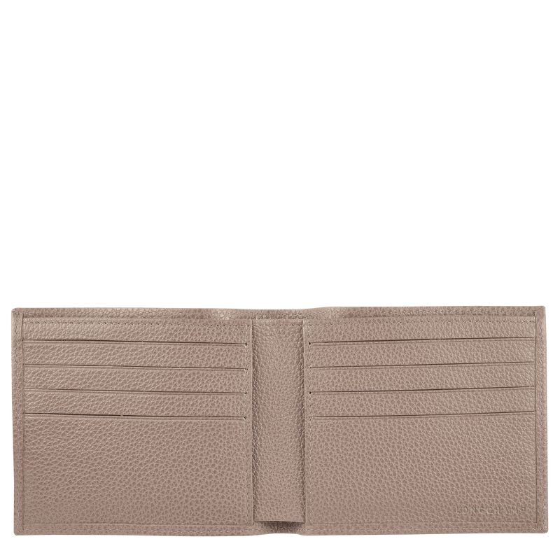 Beige Longchamp Le Foulonné Men Wallet | Ksa-106NHEOTV