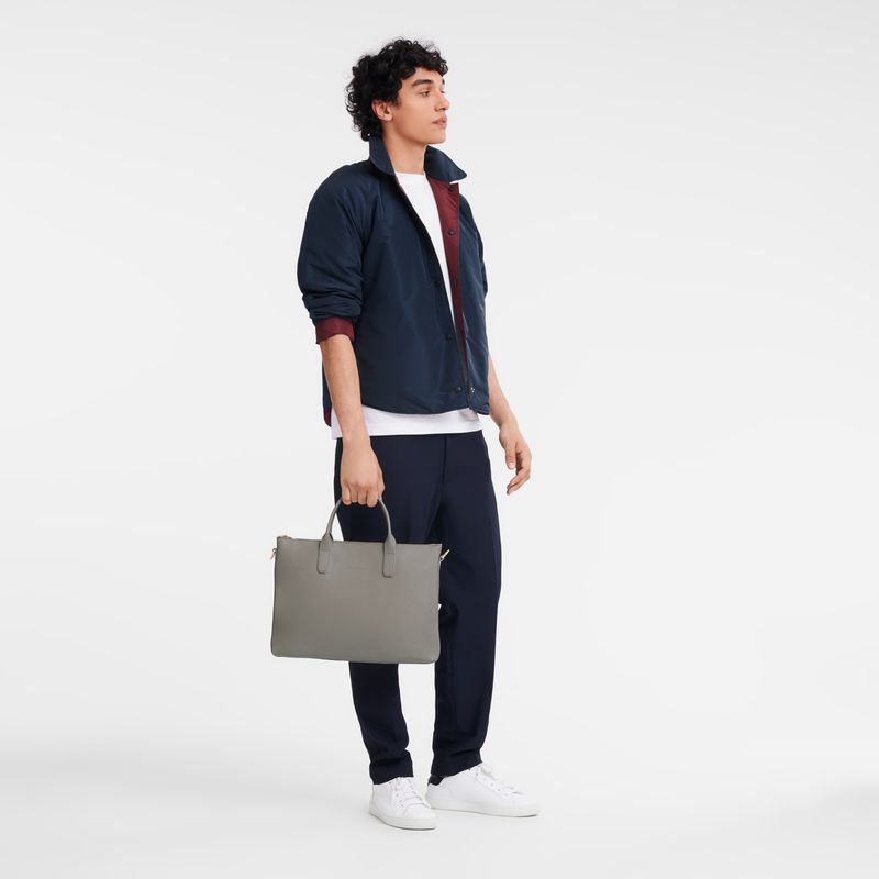 Beige Longchamp Le Foulonné S Men Briefcase | Ksa-701PDOLXQ