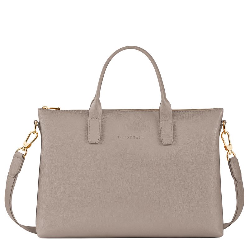 Beige Longchamp Le Foulonné S Men Briefcase | Ksa-701PDOLXQ