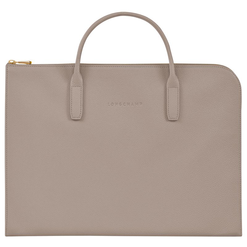 Beige Longchamp Le Foulonné S Men Briefcase | Ksa-987TCDFOE