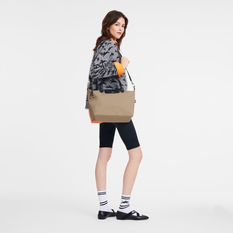 Beige Longchamp Le Pliage Energy L Women Handbag | Ksa-387JWXTDS