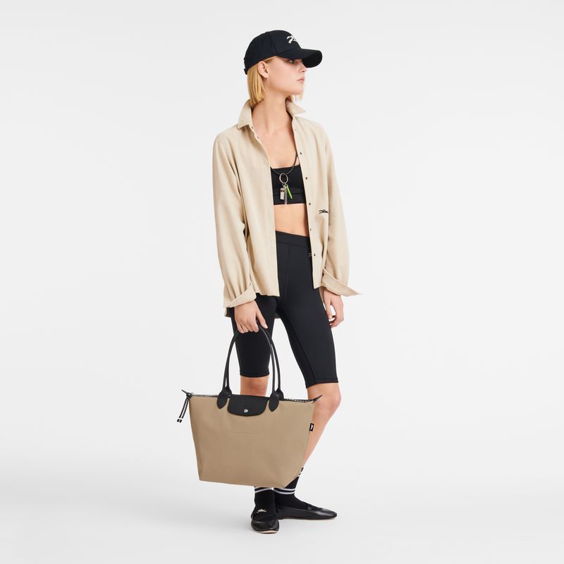 Beige Longchamp Le Pliage Energy L Women Tote Bag | Ksa-253LGBUKA
