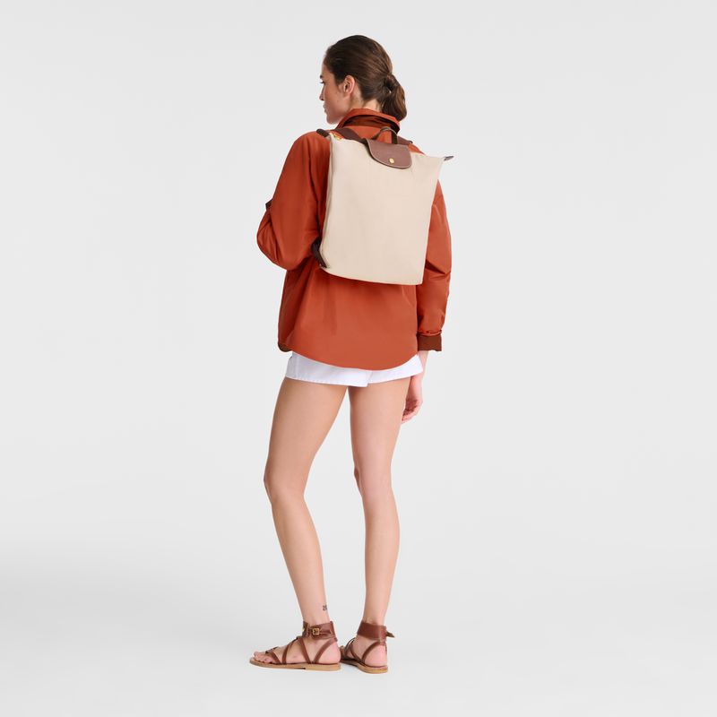 Beige Longchamp Le Pliage Original M Women Backpack | Ksa-124YTNBQE