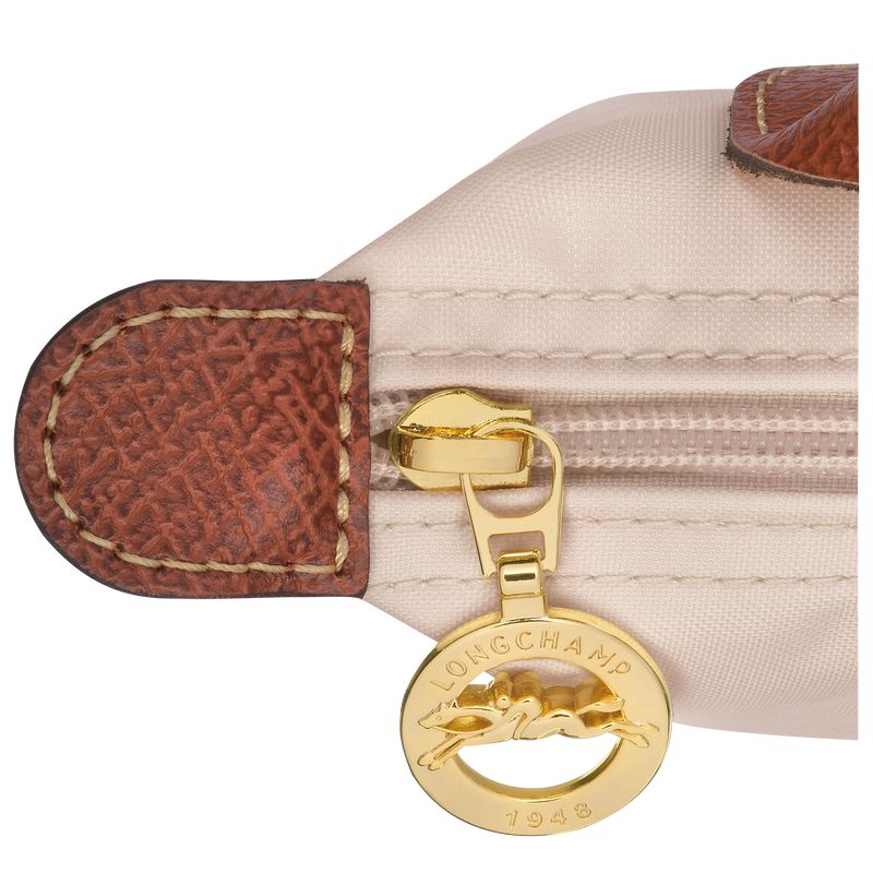 Beige Longchamp Le Pliage Original With Handle Men Pouch | Ksa-901TKZSLB
