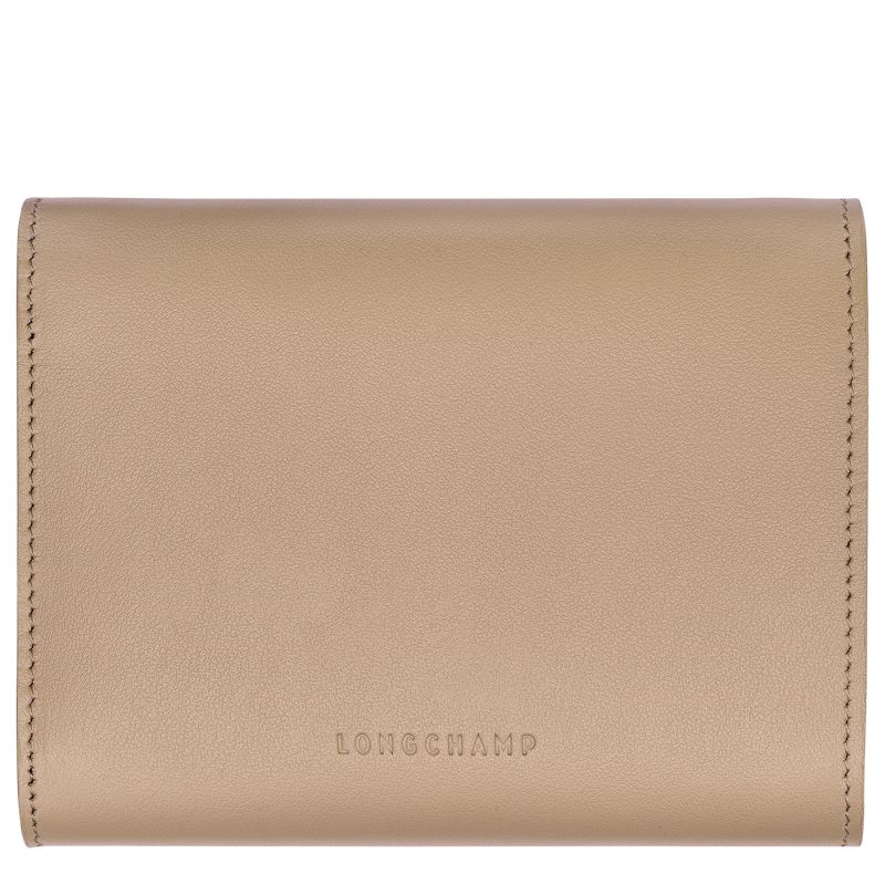 Beige Longchamp Le Roseau Compact Women Wallet | Ksa-164UYKARL