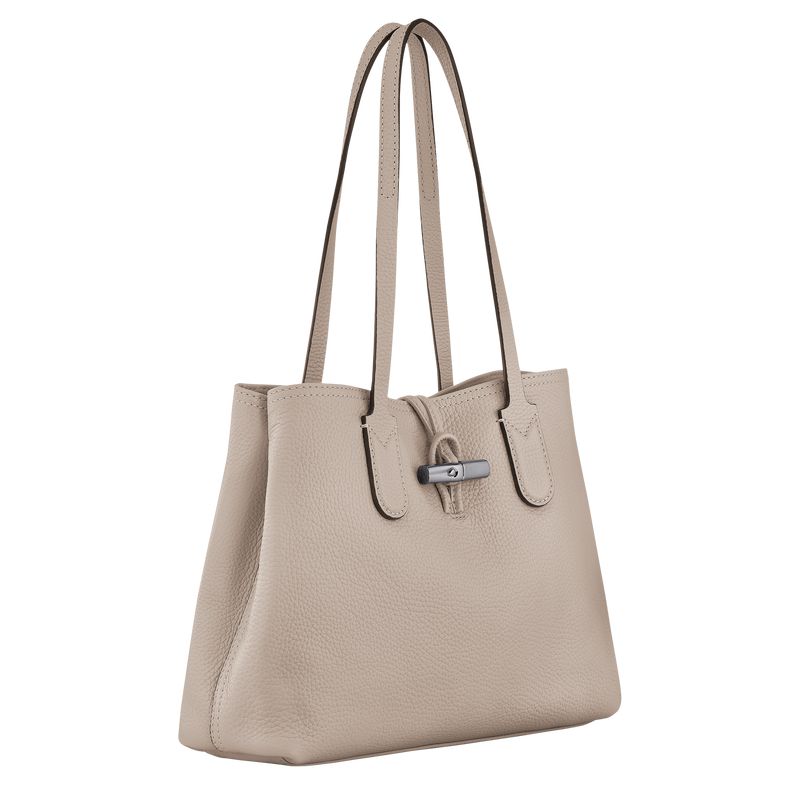 Beige Longchamp Le Roseau Essential M Women Tote Bag | Ksa-319AENTDK