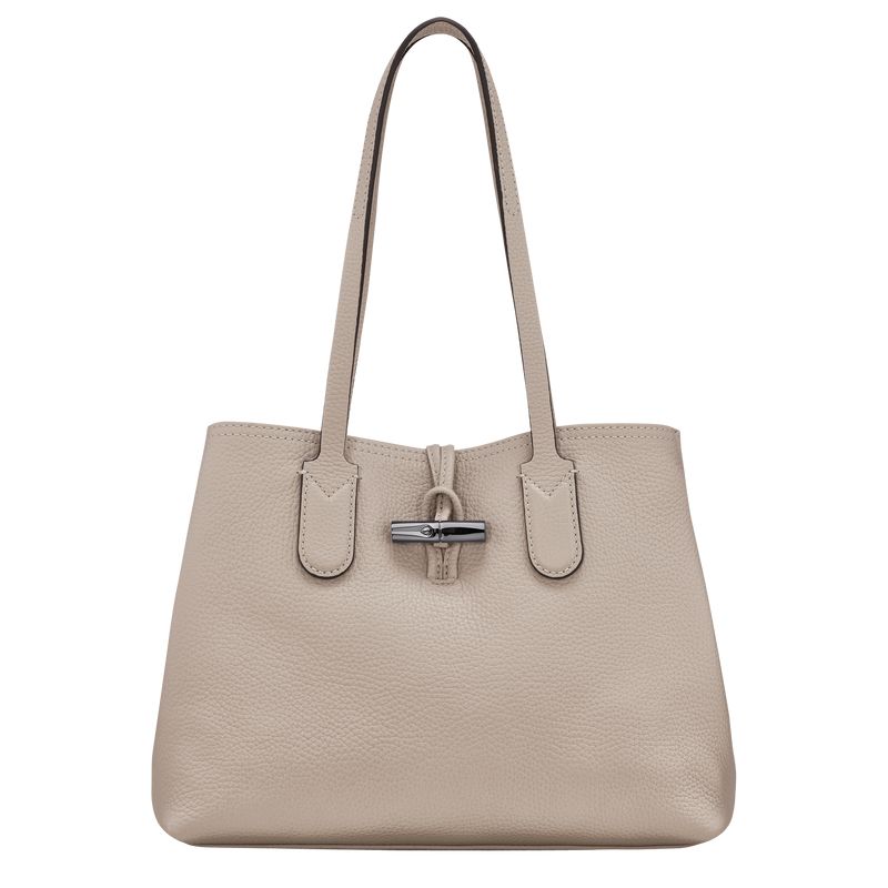 Beige Longchamp Le Roseau Essential M Women Tote Bag | Ksa-319AENTDK