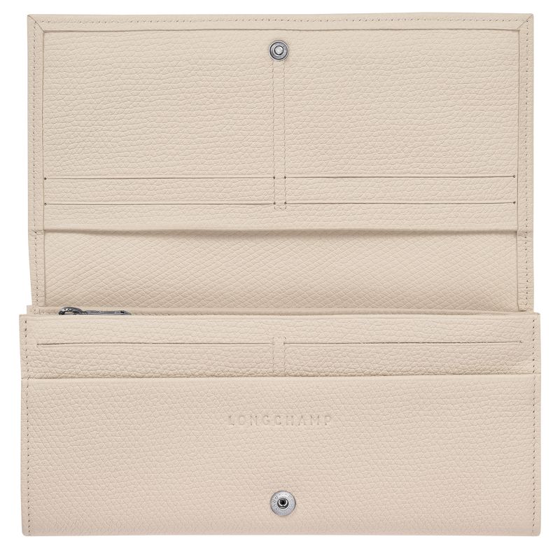 Beige Longchamp Le Roseau Flap Women Wallet | Ksa-084DLAOFR