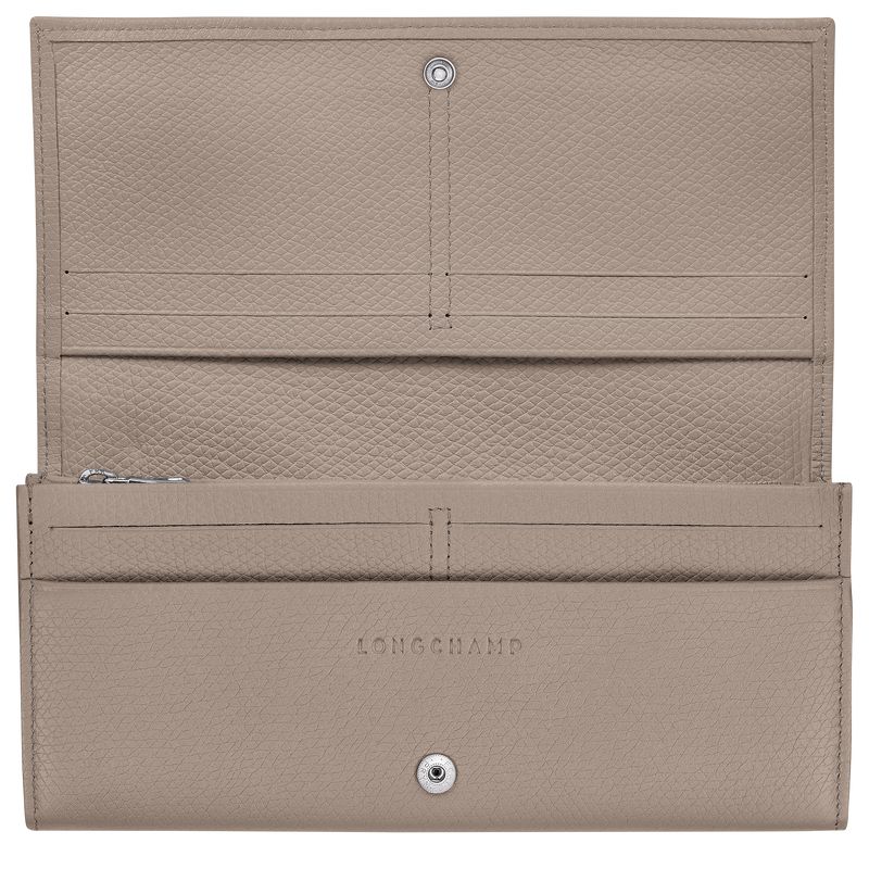 Beige Longchamp Le Roseau Flap Women Wallet | Ksa-947HATGJN