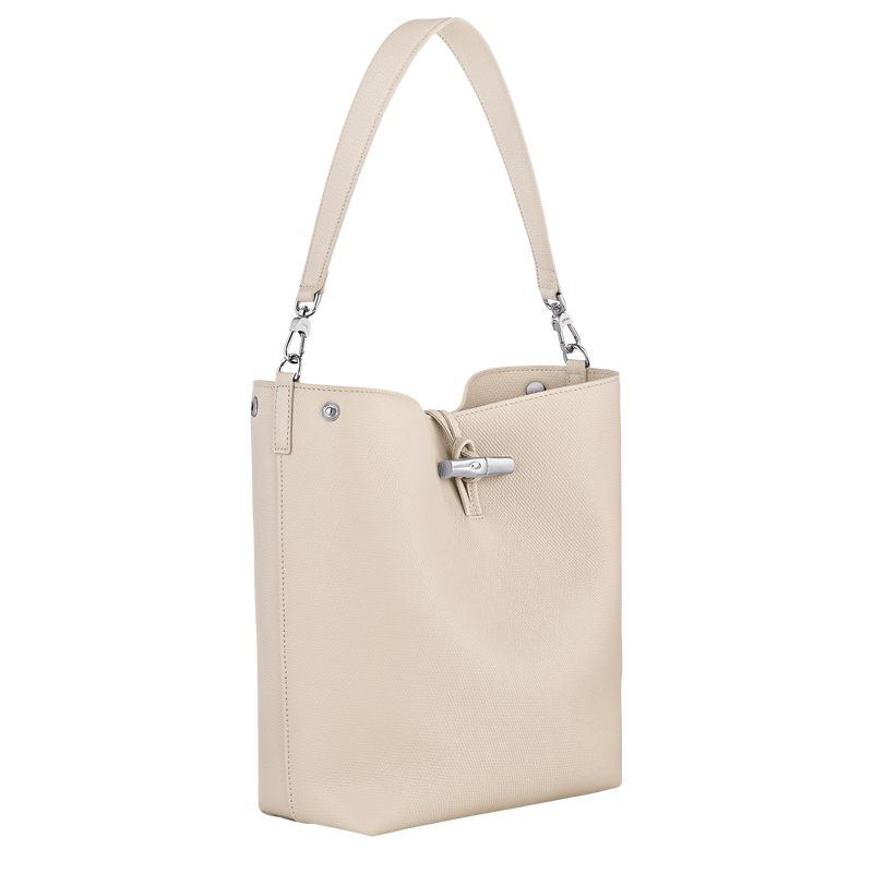 Beige Longchamp Le Roseau M Women Shoulder Bag | Ksa-357VKLSYI