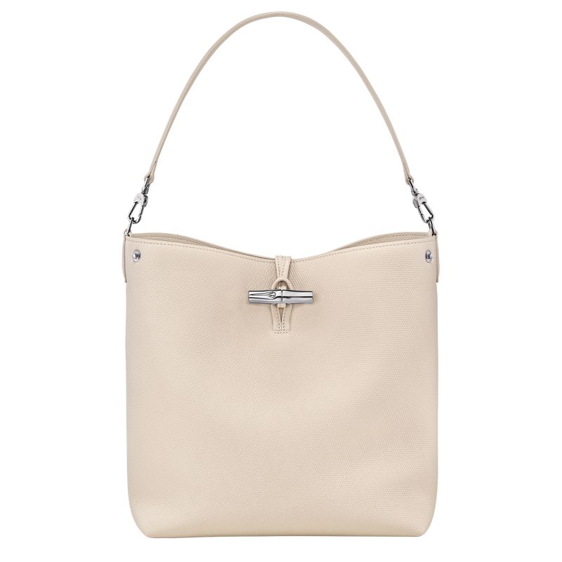 Beige Longchamp Le Roseau M Women Shoulder Bag | Ksa-357VKLSYI