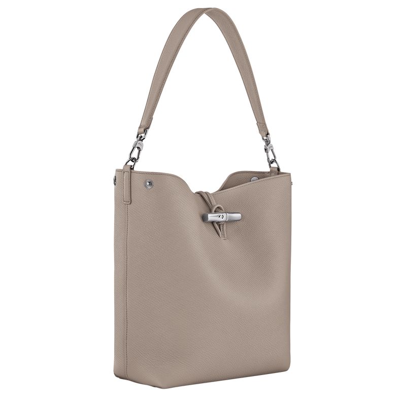 Beige Longchamp Le Roseau M Women Shoulder Bag | Ksa-816FBLRYW